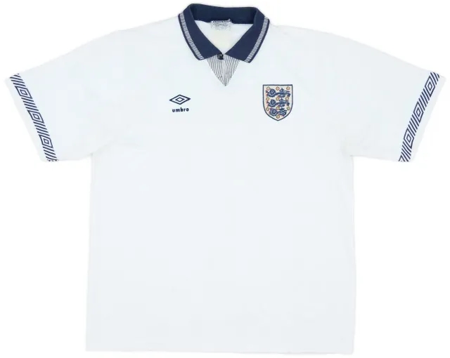 Umbro 1990-92 England Home Shirt - 7/10 - (XL)