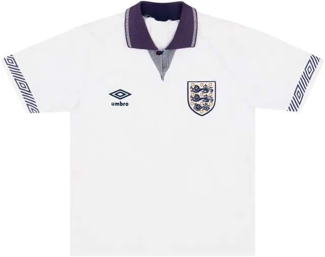Umbro 1990-92 England Home Shirt - 7/10 - (L.Boys)