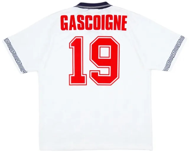 Umbro 1990-92 England Home Shirt Gascoigne #19 - 9/10 - (L)