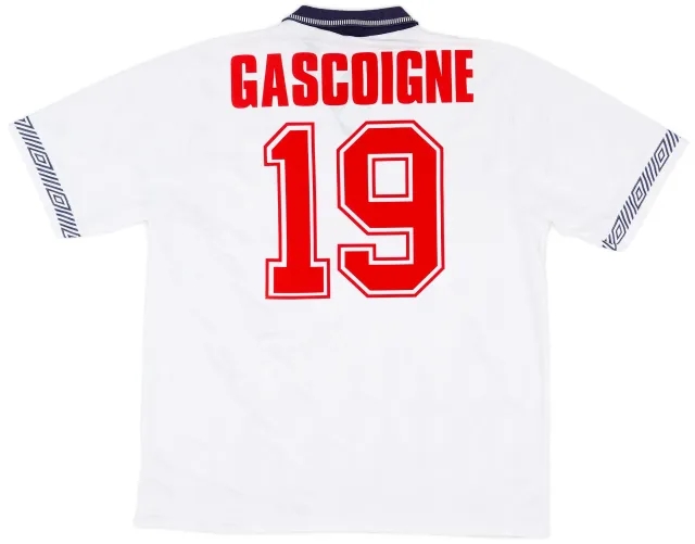 Umbro 1990-92 England Home Shirt Gascoigne #19 - 8/10 - (L)