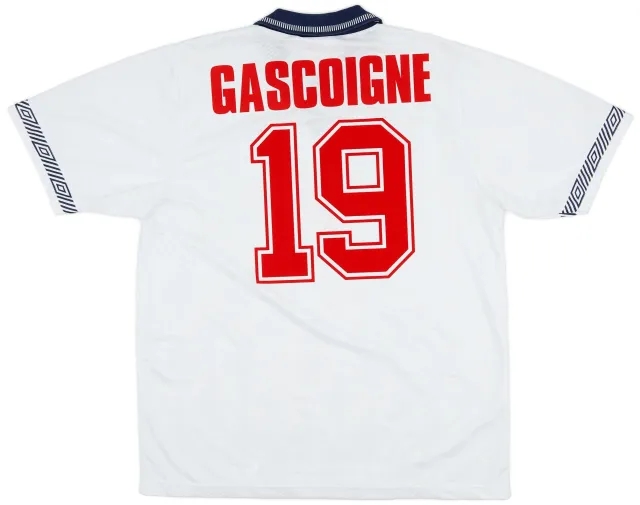 Umbro 1990-92 England Home Shirt Gascoigne #19 - 9/10 - (L)