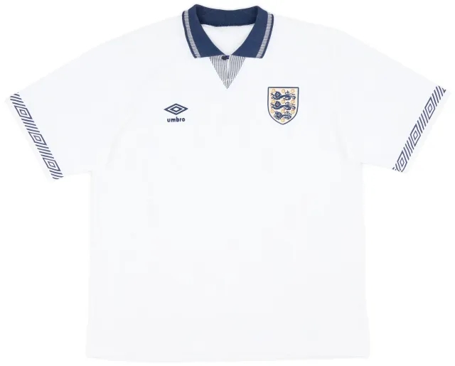 Umbro 1990-92 England Home Shirt - 8/10 - (XL)