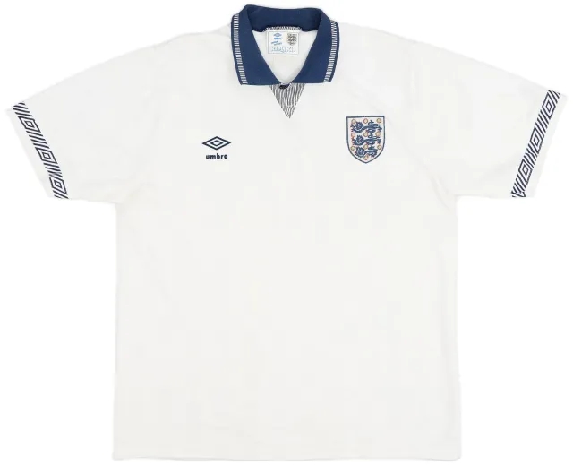 Umbro 1990-92 England Home Shirt - 8/10 - (XL)