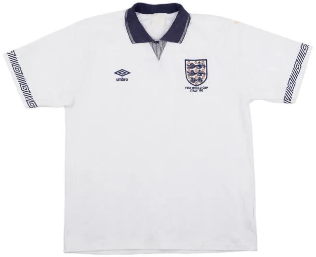 Umbro 1990-92 England 'World Cup' Home Shirt - 7/10 - (L)