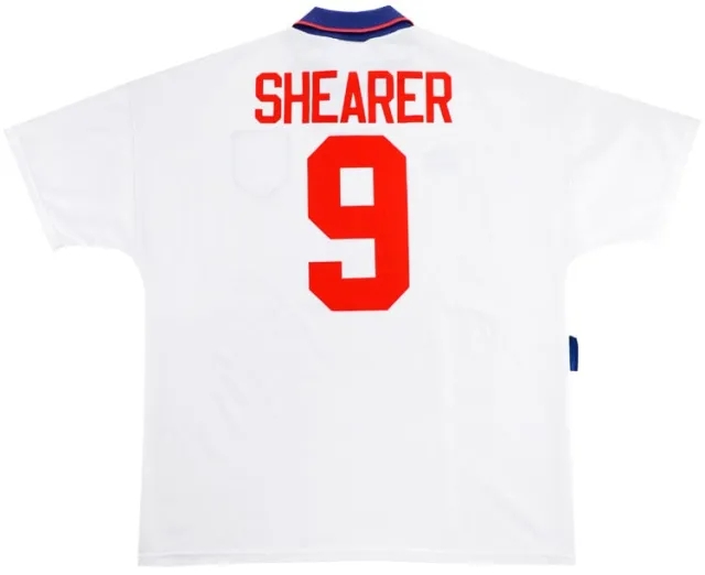 Umbro 1993-95 England Home Shirt Shearer #9 - 8/10 - (L)