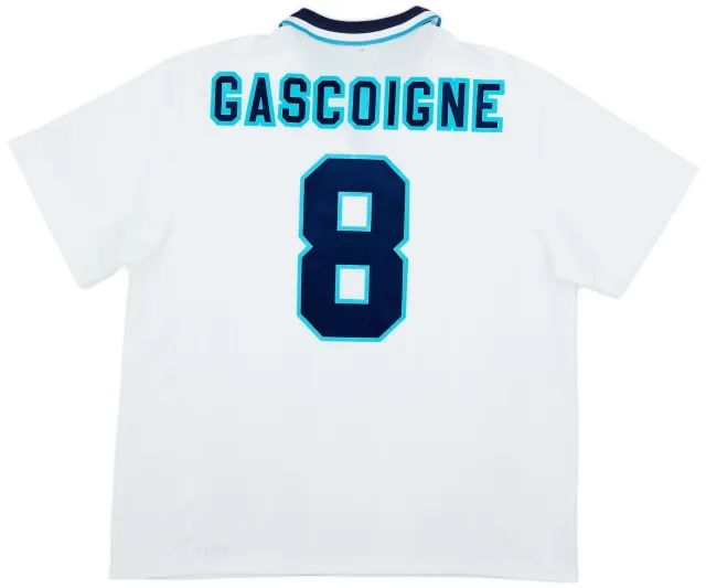 Umbro 1995-97 England Home Shirt Gascoigne #8 - 7/10 - (XXL)