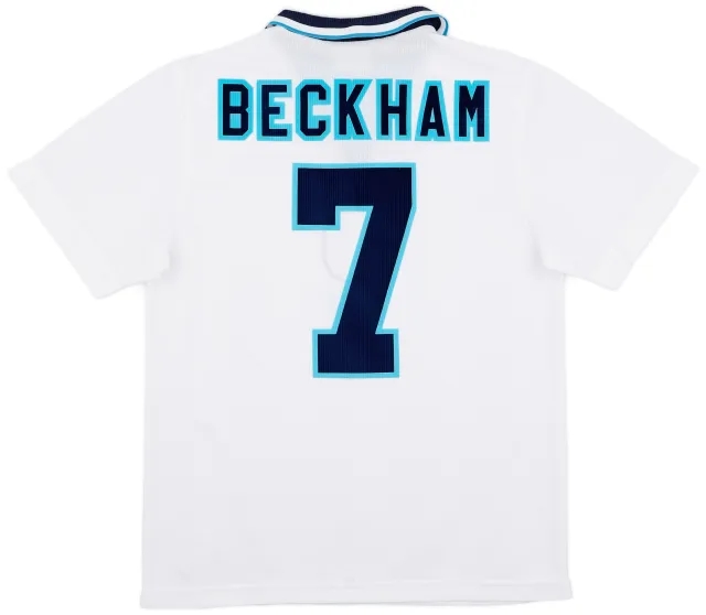 Umbro 1995-97 England Home Shirt Beckham #7 - 9/10 - (M)