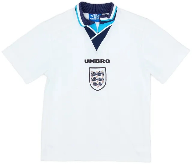 Umbro 1995-97 England Home Shirt - 7/10 - (L.Boys)