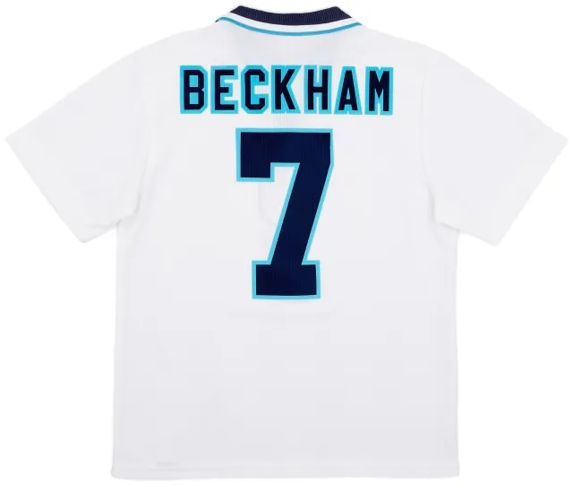 Umbro 1995-97 England Home Shirt Beckham #7 - 9/10 - (M)