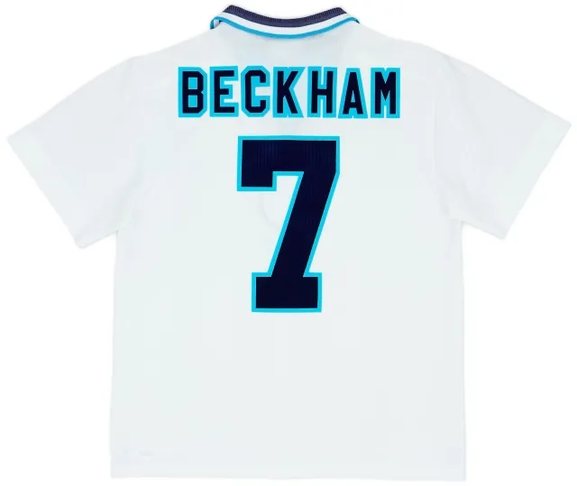 Umbro 1995-97 England Home Shirt Beckham #7 - 9/10 - (M)