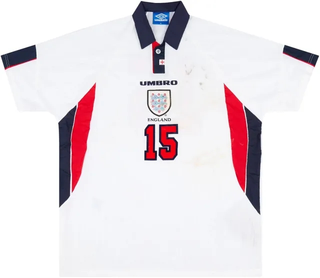 Umbro 1997-99 England Match Issue Home Shirt #15 (Butt)