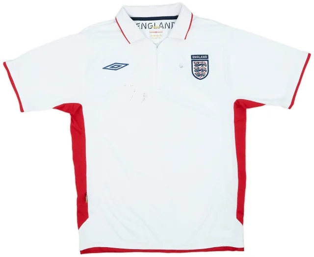 2007-09 England Umbro 1/4 Polo Shirt - 4/10 - (S)