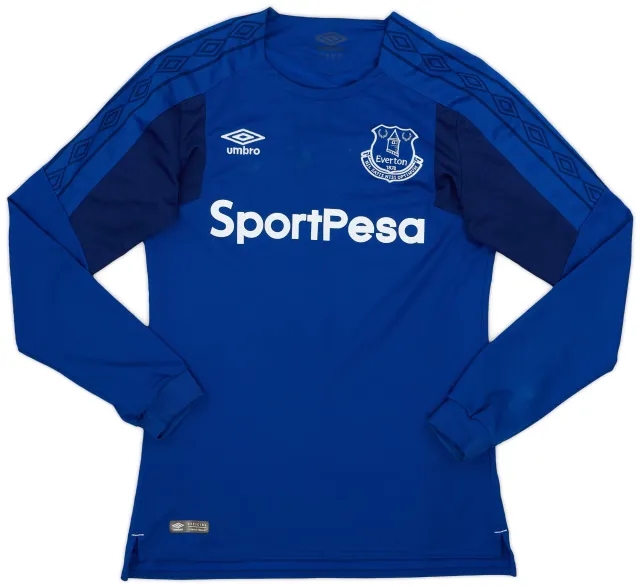 Umbro 2017-18 Everton Home L/S Shirt - 8/10 - (S)