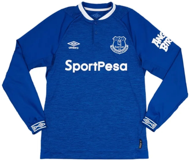 Umbro 2018-19 Everton Home L/S Shirt - 9/10 - (S)