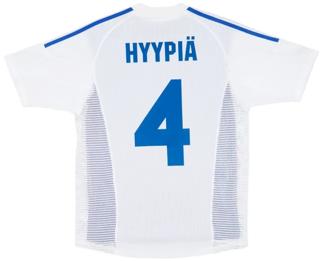 adidas 2002-04 Finland Player Issue Home Shirt Hyypia #4 - 8/10 - (S)