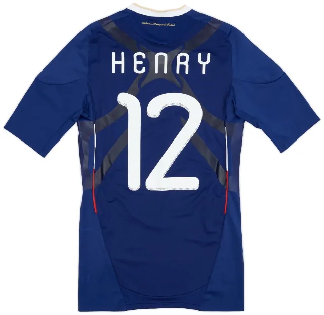 adidas 2009-10 France Player Issue Techfit Home Shirt Henry #12 (M)