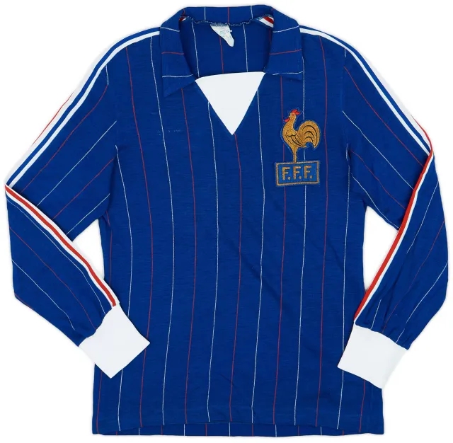 adidas 1980-82 France Home L/S Shirt - 8/10 - (S)