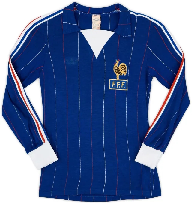 adidas 1980-82 France Home L/S Shirt - 6/10 - (S.Boys)