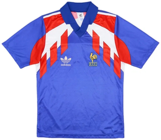 adidas France Mens SS Home Shirt 1990