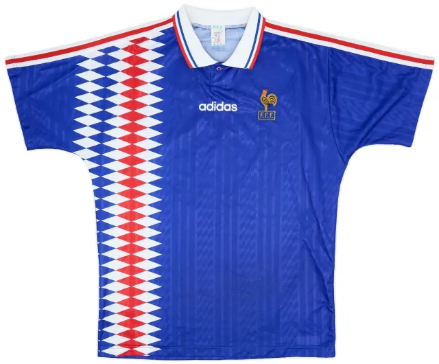 adidas France Mens SS Home Shirt 1994