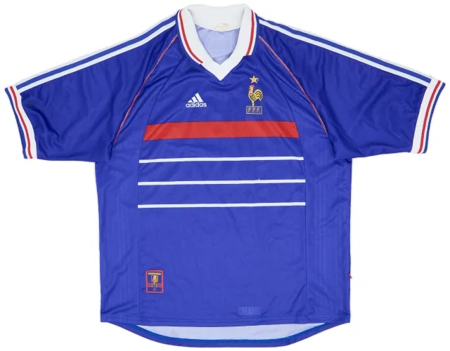 adidas France Mens SS Home Shirt 1998