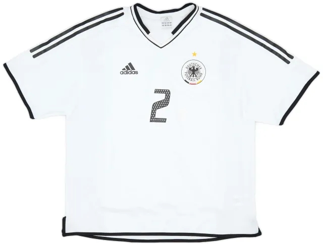 adidas 2004-05 Germany Women's Player Issue Home Shirt #2 - 7/10 - (Women's XL)