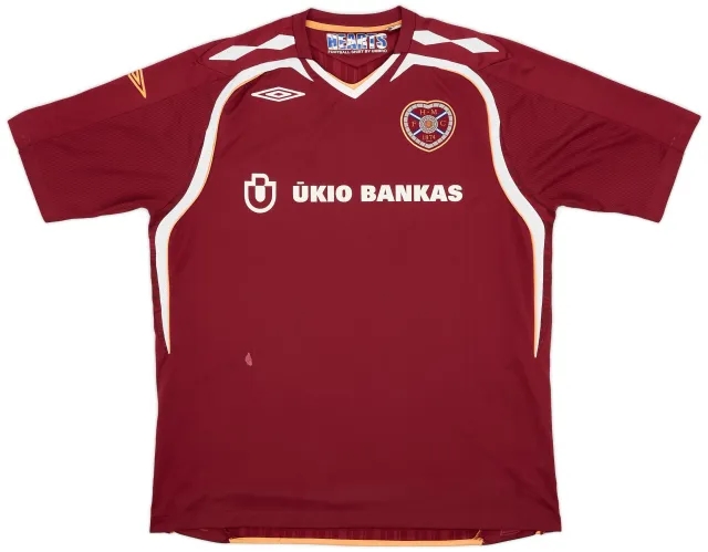 Umbro 2007-08 Hearts Home Shirt - 7/10 - (XL)