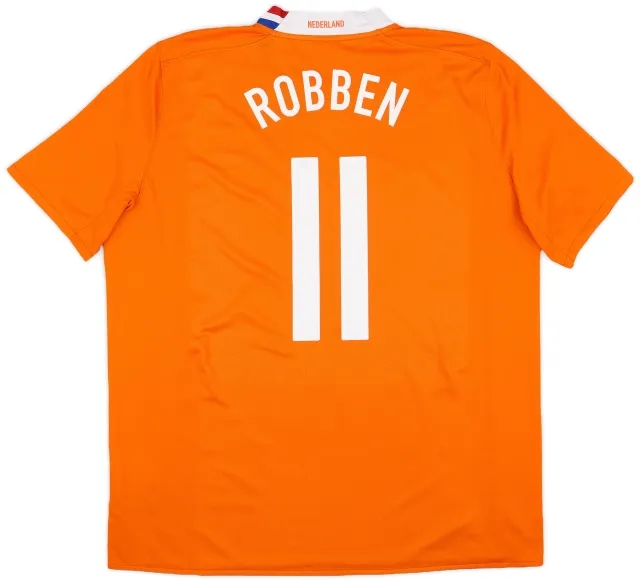 Nike 2008-10 Netherlands Home Shirt Robben #11 - 6/10 - (XL)