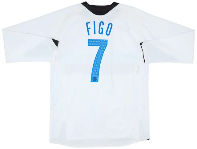 Nike 2005-06 Inter Milan Player Issue Away L/S Shirt Figo #7 - 6/10 - (XL)