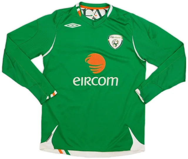 Umbro 2006-08 Ireland Home L/S Shirt - 7/10 - (S)
