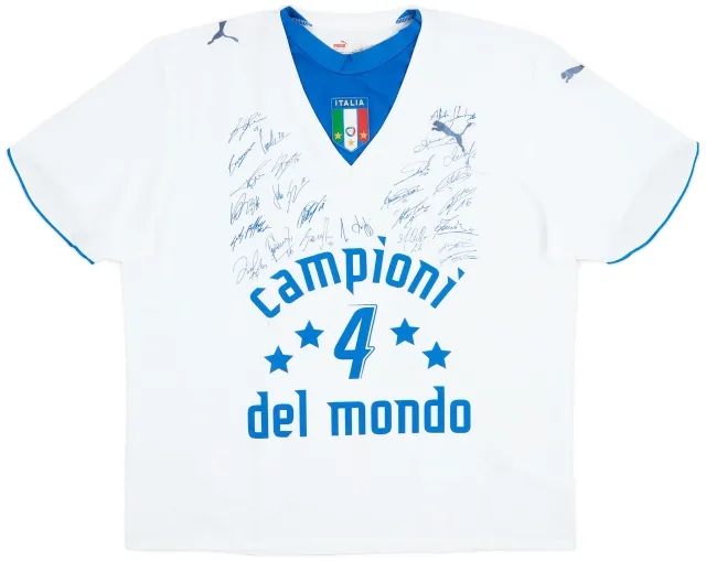 Puma 2006 Italy 'Campioni del Mondo' 'Signed' Away Shirt - 6/10 - (XXL)