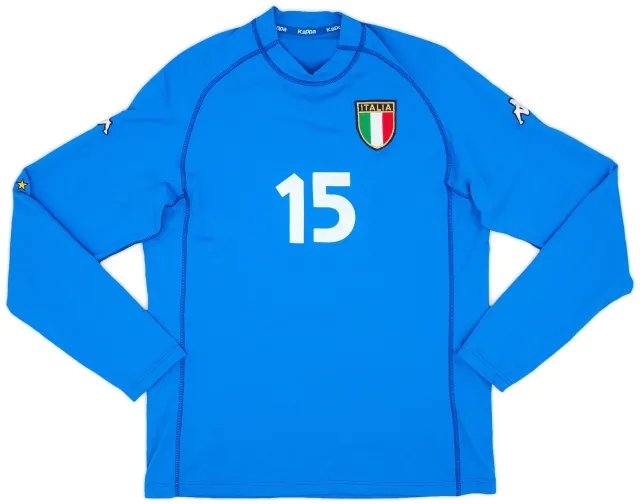 Kappa 2000-01 Italy Home L/S Shirt #15 - 5/10 - (L)
