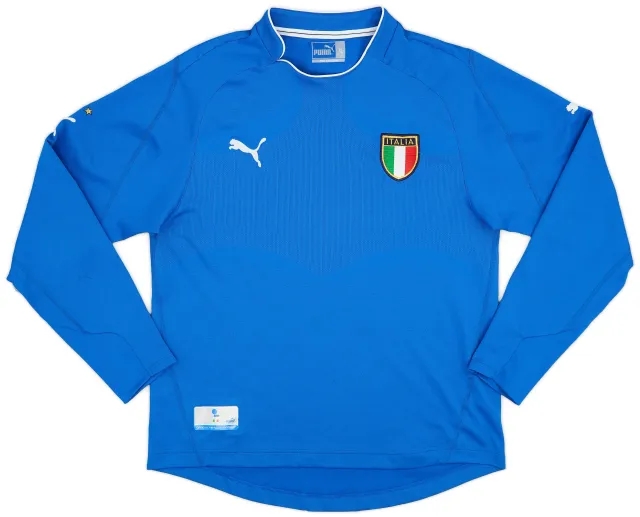 Puma 2003-04 Italy Home L/S Shirt - 9/10 - (XL)