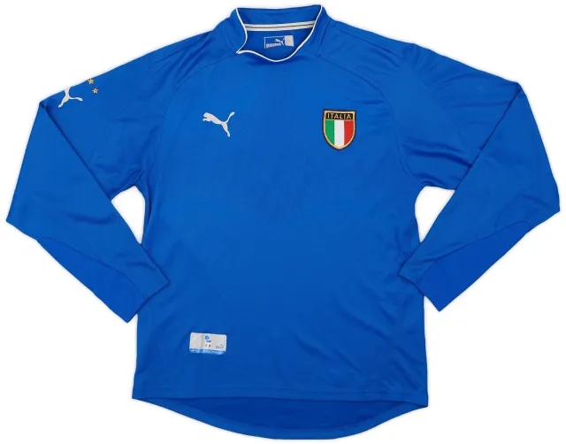 Puma 2003-04 Italy Home L/S Shirt - 6/10 - (L)