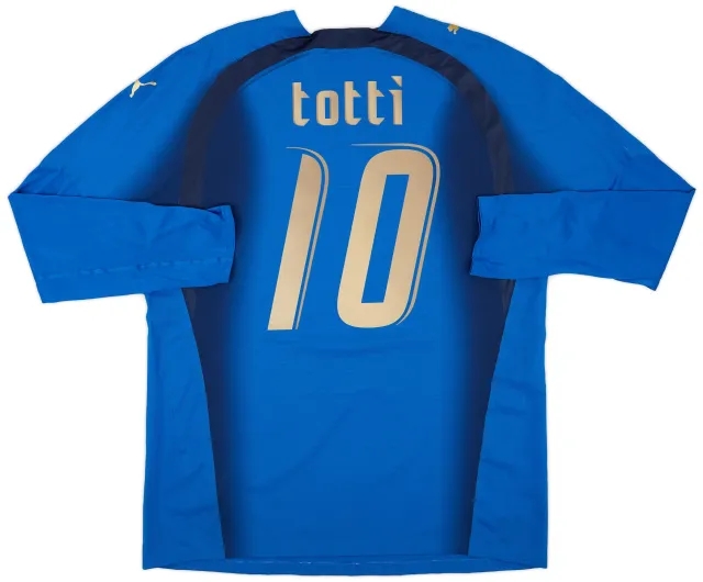Puma 2006 Italy Authentic Home L/S Shirt Totti #10 - 7/10 - (XXL)