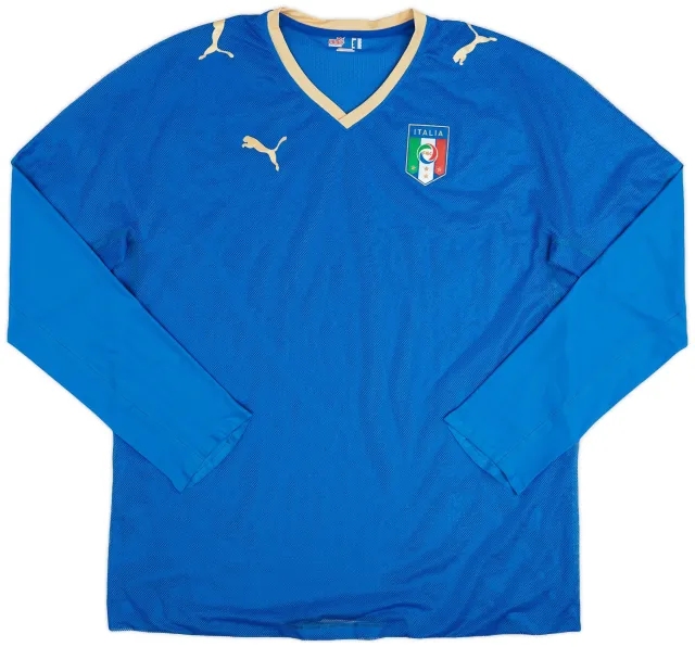 Puma 2007-08 Italy Player Issue Home L/S Shirt - 9/10 - (XXL)