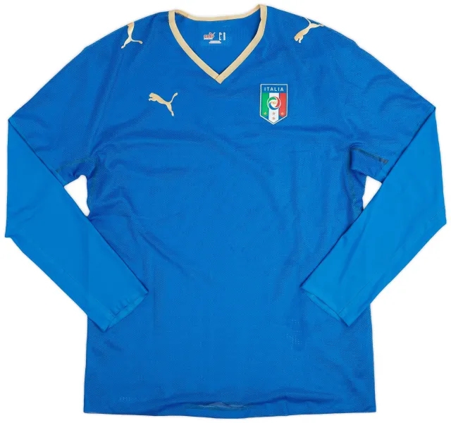 Puma 2007-08 Italy Player Issue Home L/S Shirt - 9/10 - (XL)