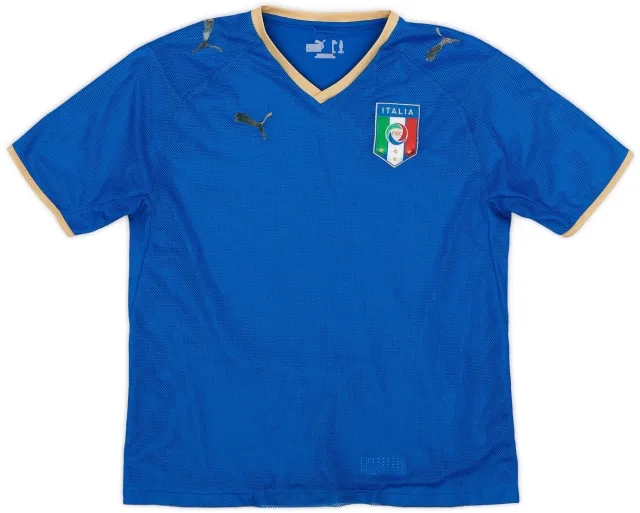 Puma 2007-08 Italy Home Shirt - 4/10 - (XL.Boys)