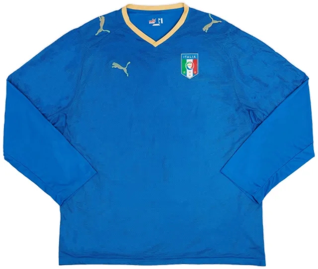 Puma 2007-08 Italy Home L/S Shirt - 5/10 - (XXL)