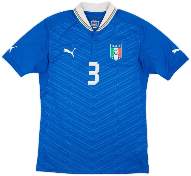 Puma 2012-13 Italy Player Issue Home Shirt #3 - 7/10 - (L)