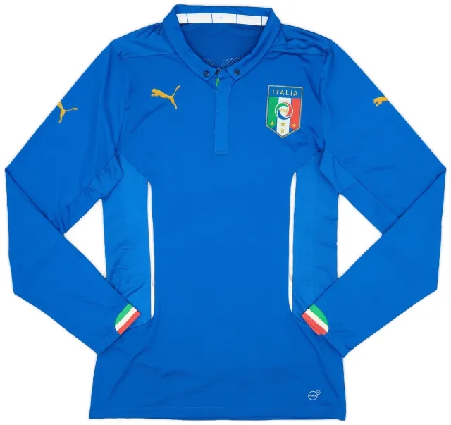 Puma 2014-15 Italy Authentic Home L/S Shirt - 9/10 - (XXL)