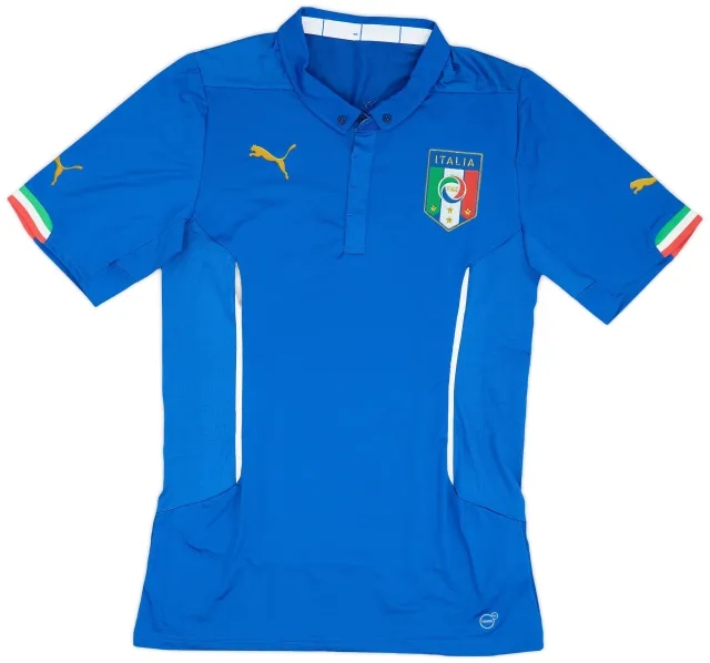Puma 2014-15 Italy Authentic Home Shirt - 9/10 - (XXL)