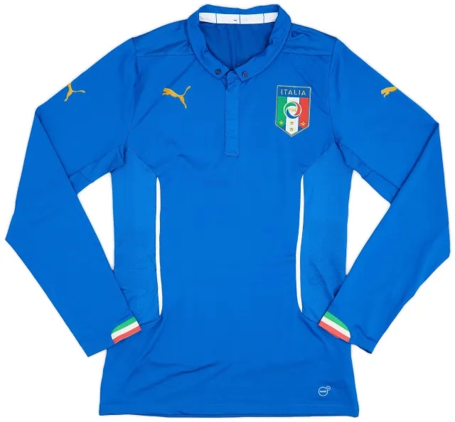 Puma 2014-15 Italy Authentic Home L/S Shirt - 9/10 - (XXL)