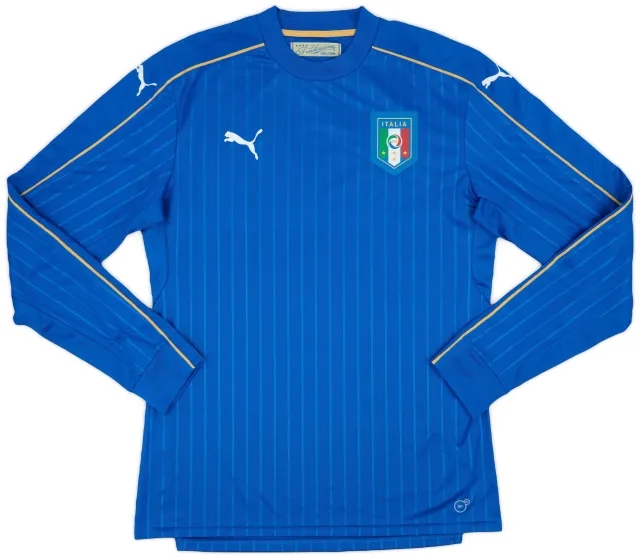 Puma 2016-17 Italy Player Issue Home L/S Shirt - 9/10 - (L)