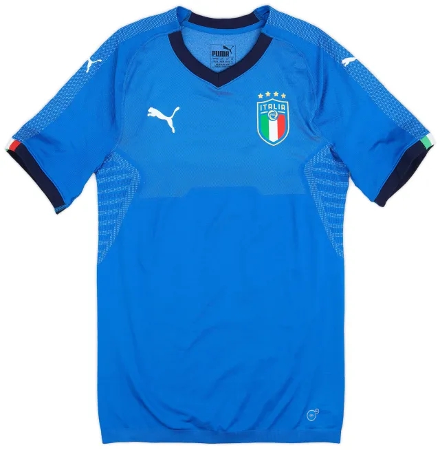 Puma 2018-19 Italy Authentic Home Shirt - 9/10 - (XL)