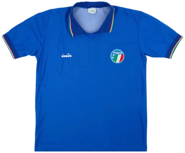 Diadora 1986-91 Italy Home Shirt - 6/10 - (L)