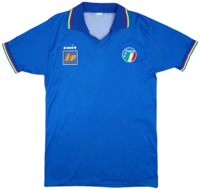 Diadora 1986-91 Italy Home Shirt - 6/10 - (L)