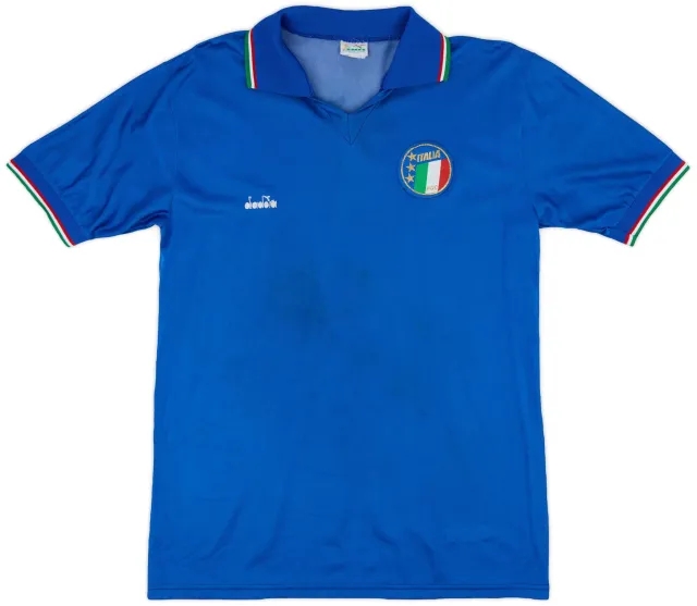 Diadora 1986-91 Italy Home Shirt - 5/10 - (M)
