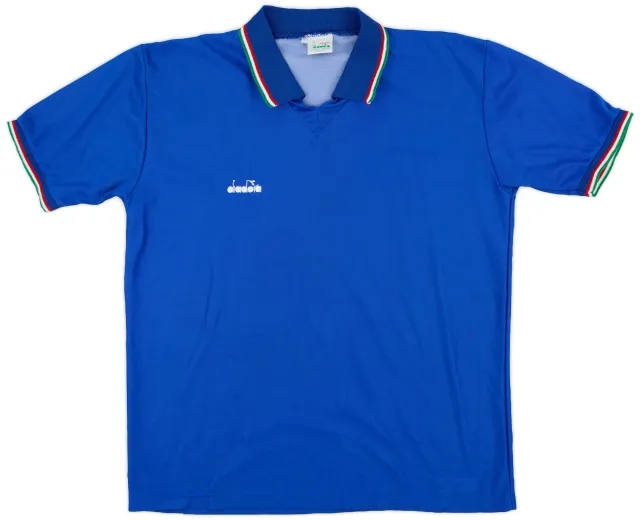 Diadora 1986-91 Italy Home Shirt - 9/10 - (M)