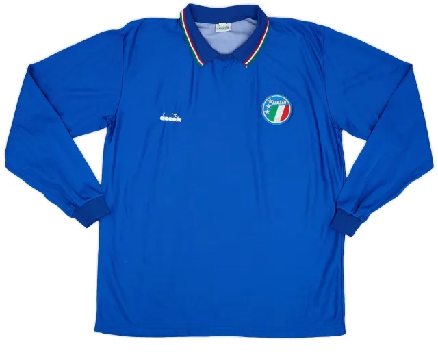 Diadora 1986-91 Italy Home L/S Shirt - 9/10 (XL)